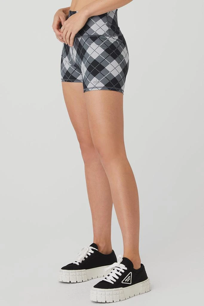Alo 4" Vapor High-Waist Argyle Short - Black/Anthracite 3
