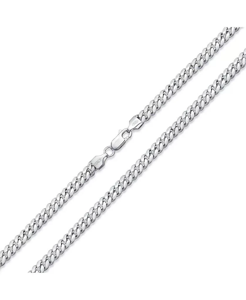 Bling Jewelry Solid Sterling Silver 150 Gauge 5MM Heavy Curb Miami Cuban Chain Necklace