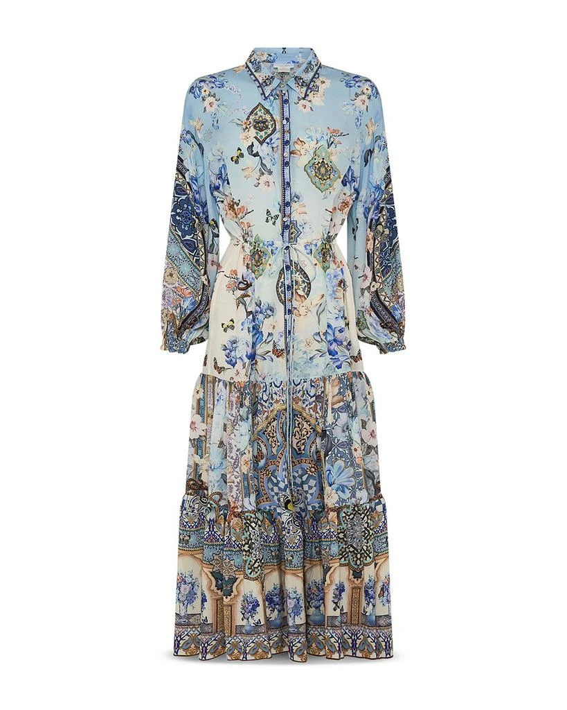 Camilla Silk Midi Shirt Dress in Al Manial Palace Memoirs 8