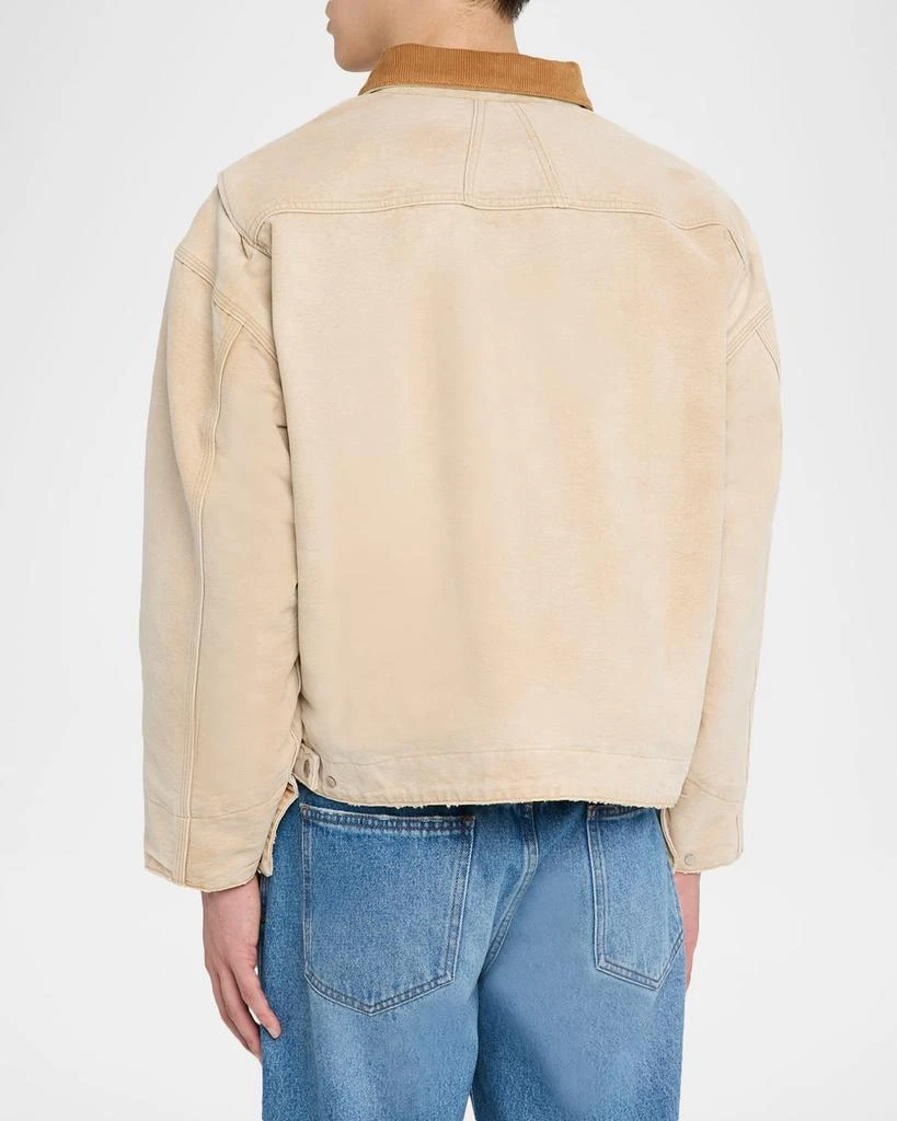 Rhude Men's Corduroy-Collar Logo Full-Zip Jacket 3