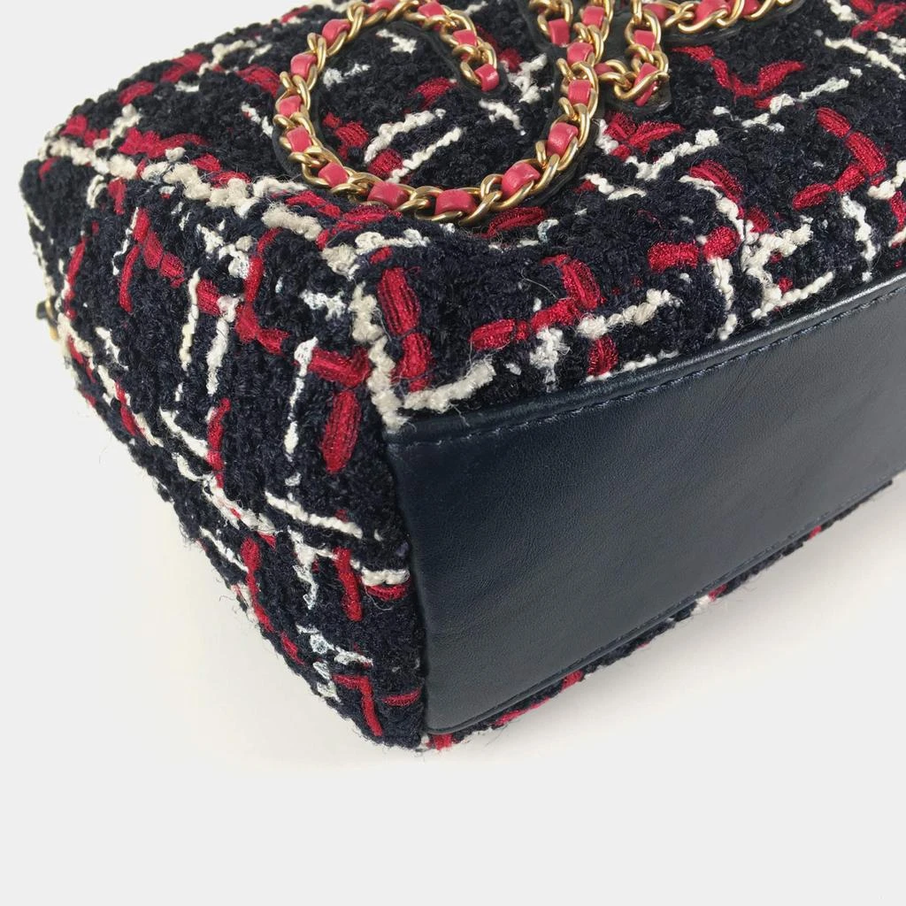 Chanel Chanel Red Black Tweed Calfskin Signe Bowling Bag 12