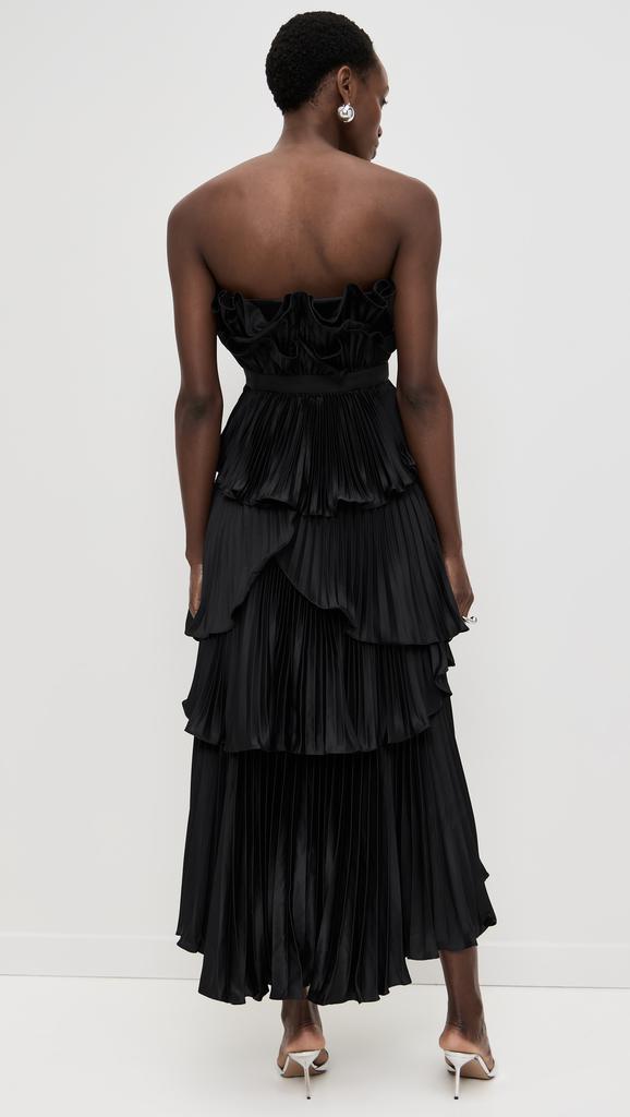 AMUR Judah Scallop Pleated Dress