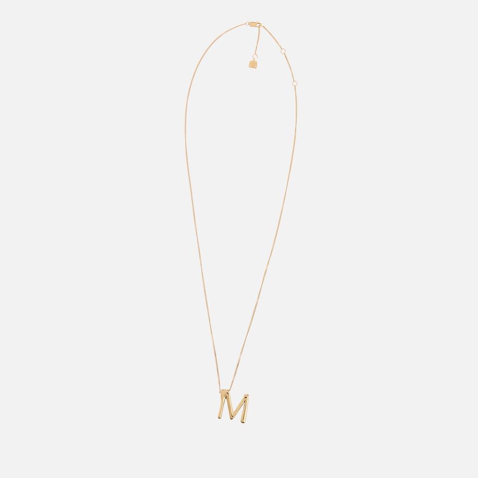 ASTRID & MIYU Astrid & Miyu Initial Pavé 18K Gold-Plated Necklace