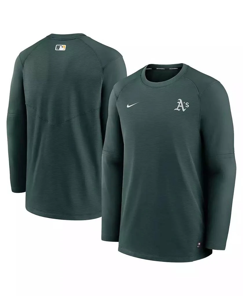NIKE Men's Green Oakland Athletics Authentic Collection Logo Performance Long Sleeve T-shirt 1