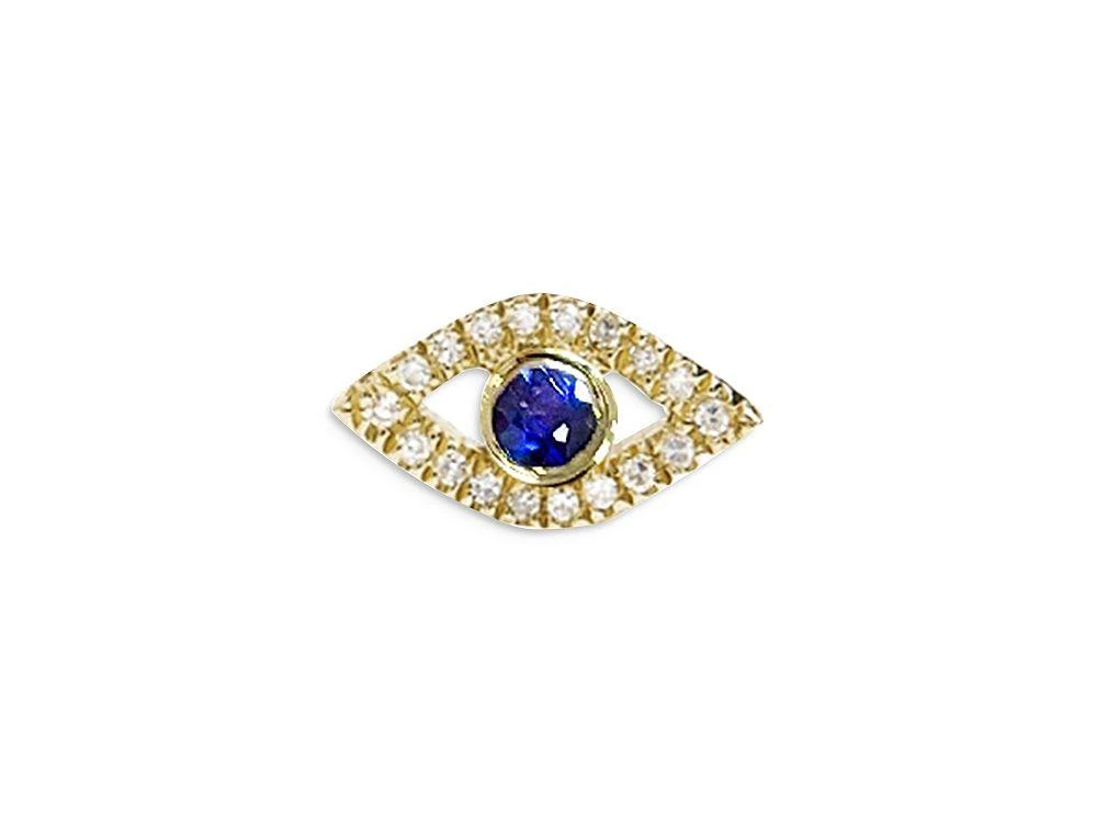 Meira T 14K Yellow Gold Blue Sapphire
Diamond Evil Eye Single Stud Earring 1
