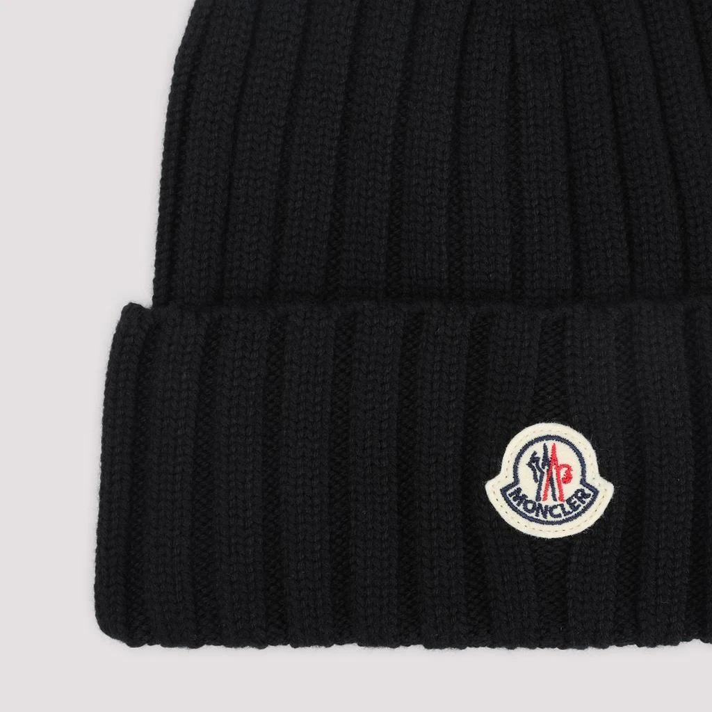 New Authentic Moncler Hat Moncler logo-patch Beanie Hat | Black | FARFETCH main image 4