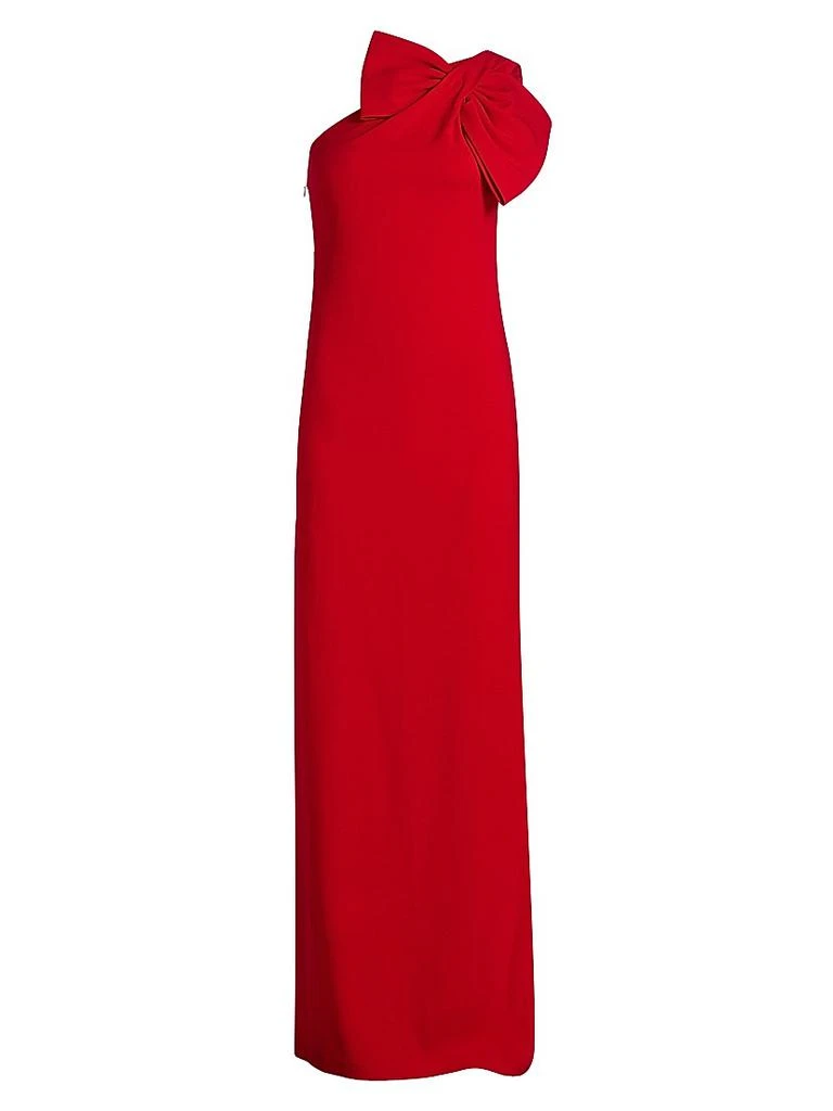 open lace back dress One Shoulder Draped Mini Dress in Red - 4