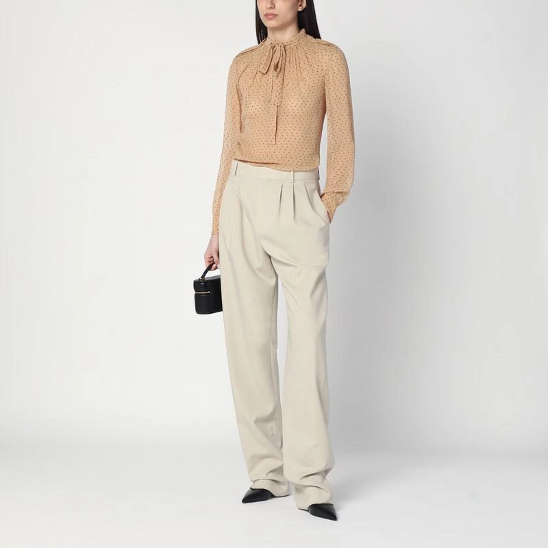 Yves Saint Laurent Beige polka dot blouse in silk blend 2
