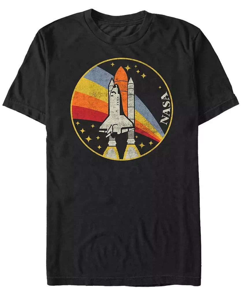 FIFTH SUN NASA Men's Retro Rainbow Rocket Launch Short Sleeve T- shirt 1