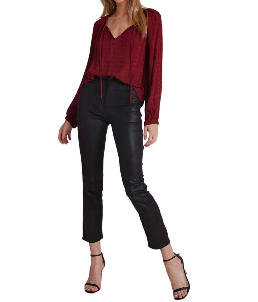 Bella Dahl Bella Dahl - Houndstooth Tie Front Blouse 4