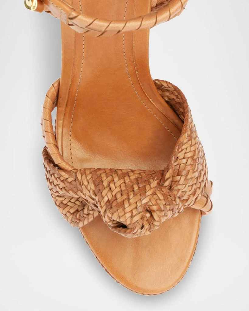 Schutz Khari Knotted Leather Ankle-Strap Platform Sandals 4