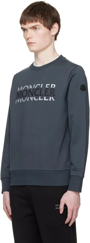 Moncler Gray Logo Cotton Jersey Long Sleeve Sweatshirt 4
