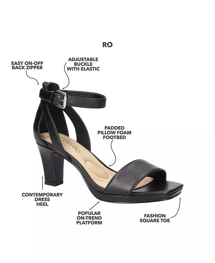 Easy Street Women's Ro Square Toe Heeled Sandals 6