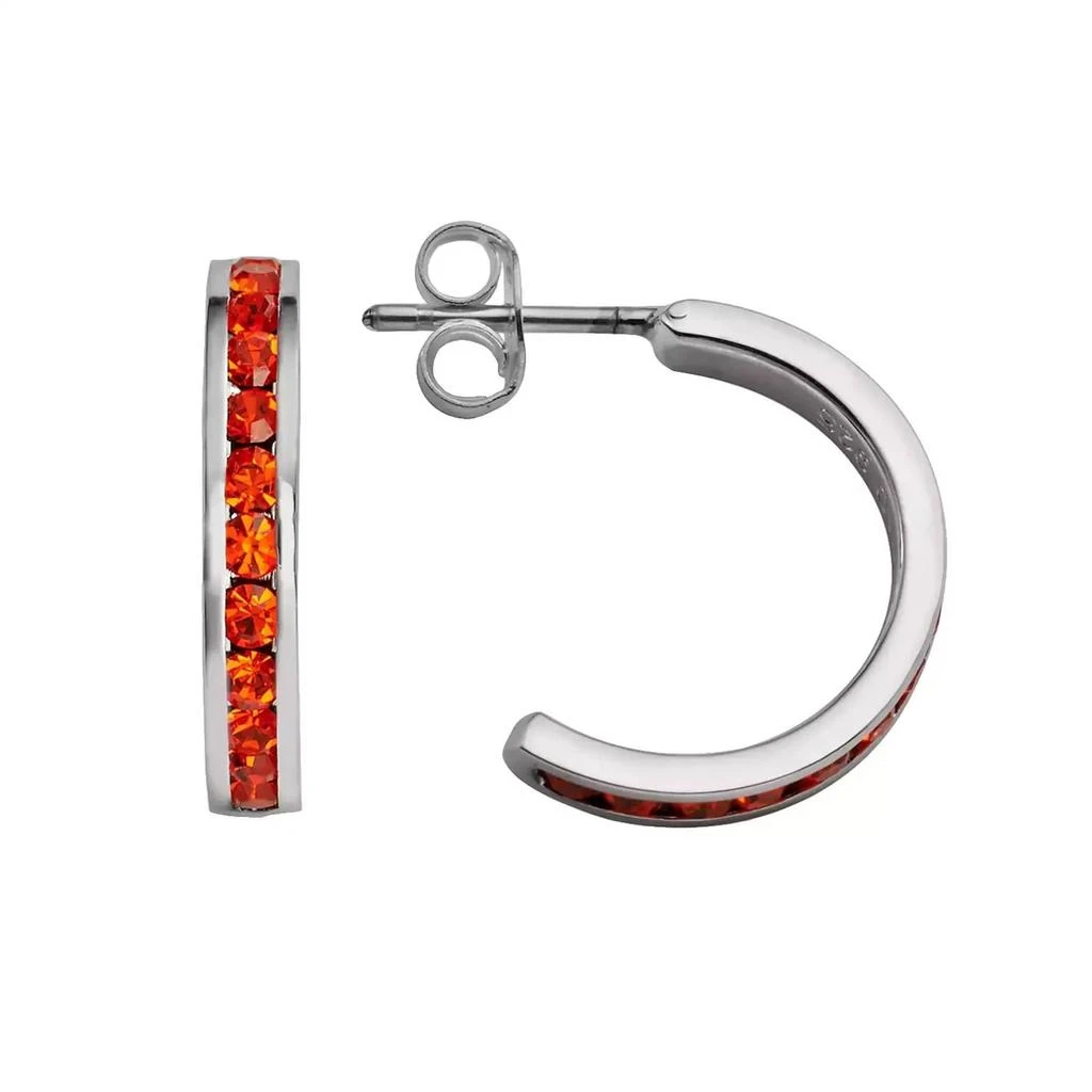 Traditions Jewelry Company Sterling Silver Channel Set Orange Swarovski  Crystal half inch earring