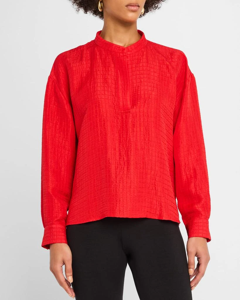 Eileen Fisher Textured Silk-Organic Linen Top 4
