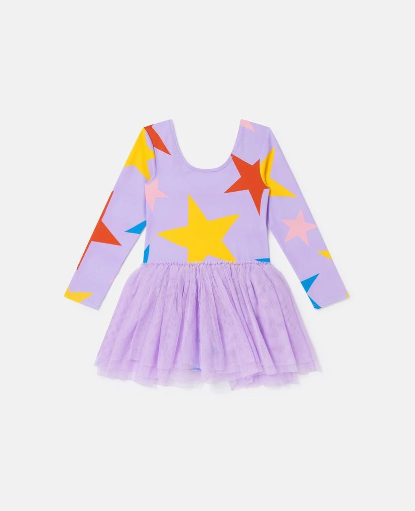 Stella McCartney Stella McCartney - Star Print Tulle Skirt Long Sleeve Dress, Purple, Size: 5 1