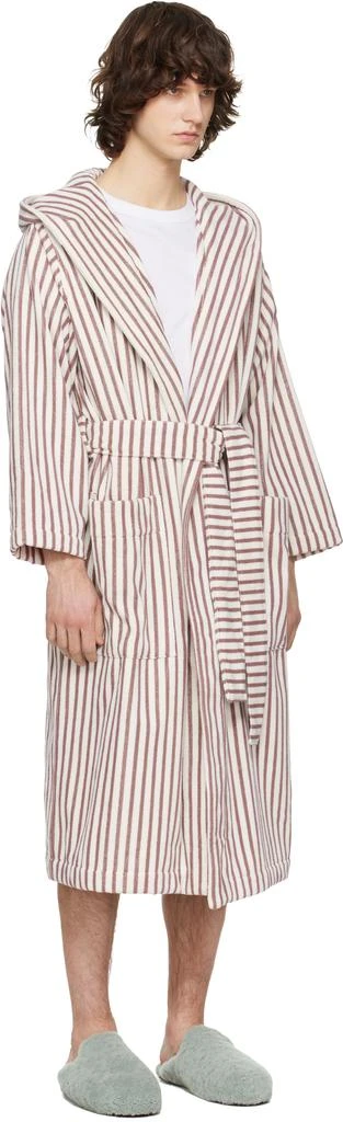 Tekla Off-White
Burgundy Terry Hooded Bathrobe 2