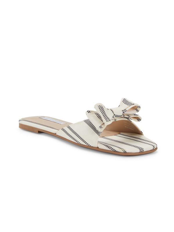 Saks Fifth Avenue Ravello ​Striped Bow Slide Sandals