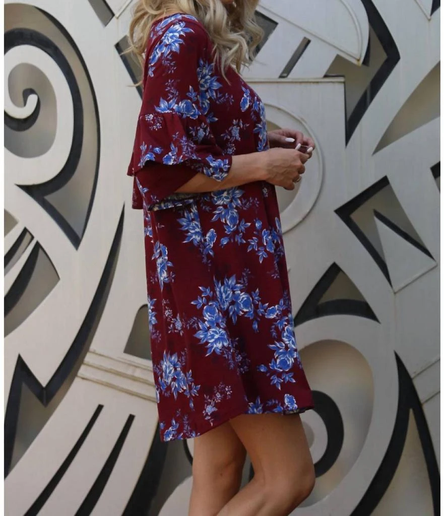 Angie Angie - Floral Double Ruffle Sleeve Dress 2
