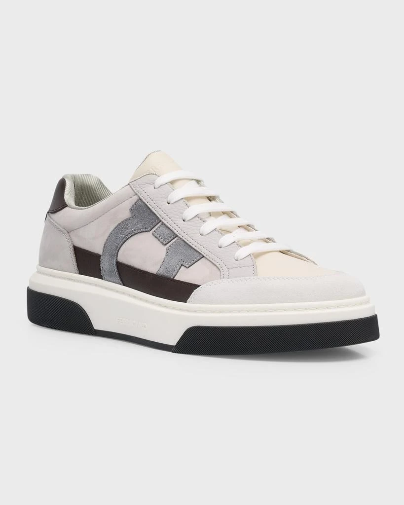 Salvatore Ferragamo Men's Cassina Gancini Leather Low-Top Sneakers 3