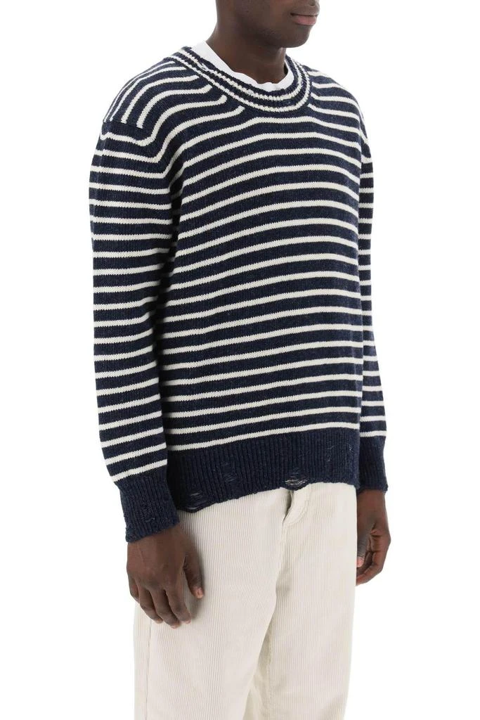 AMI ALEXANDRE MATTIUSSI Striped sweater with destroyed detailing 3