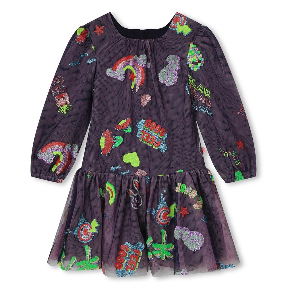 Billieblush Navy Sequined Graphic Dress
