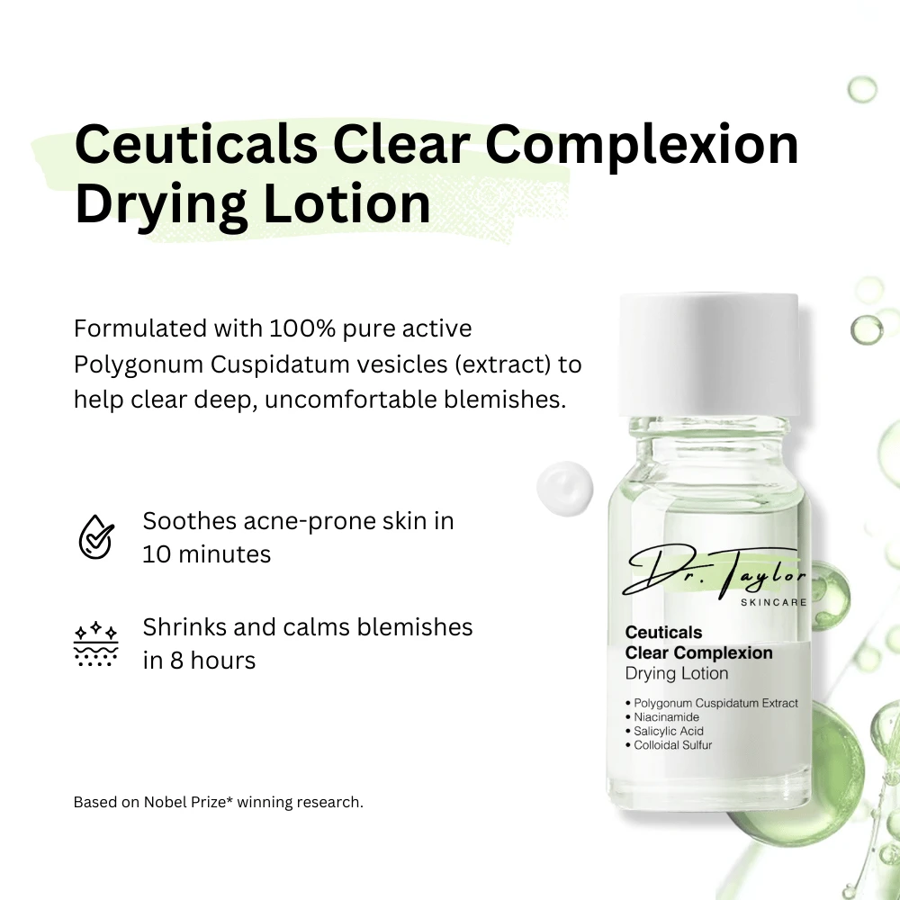 Dr.Taylor 【Complete Acne-skin repair Treatment Set】Ceuticals Clear Complexion Drying Lotion 10ml+Ceuticals Soothing Serum 30ml+Ceuticals Soothing Mask 100g 6