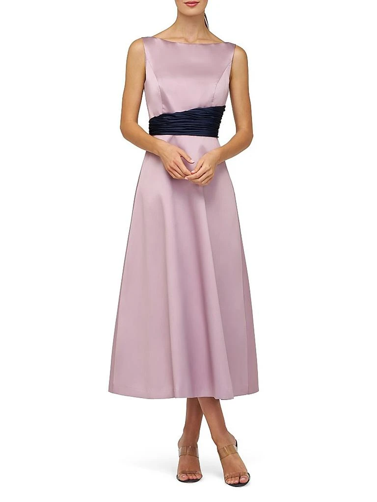 Kay Unger Gemma Satin Tea-Length Dress 9