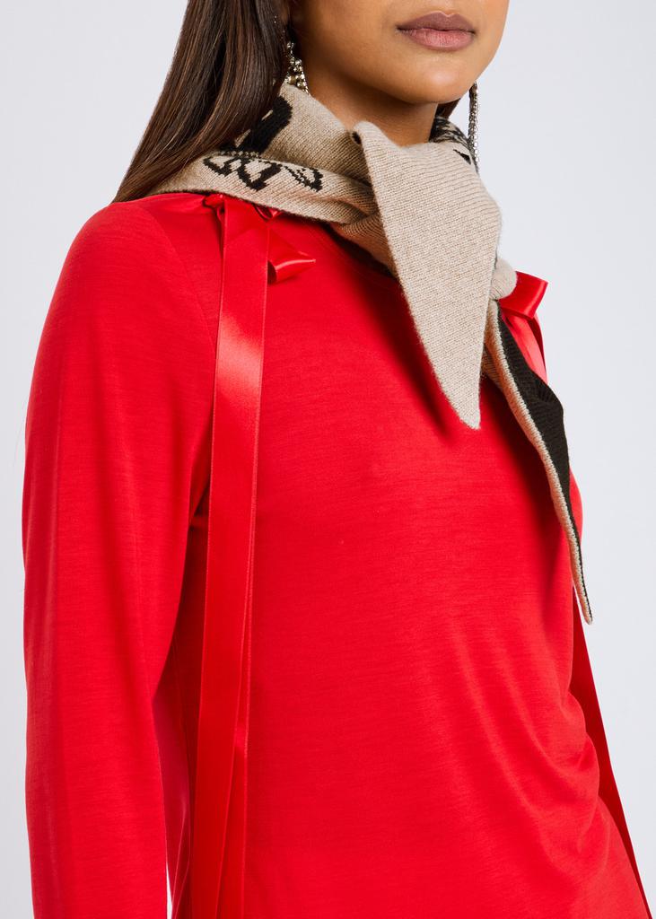 Simone Rocha Graphic Logo wool and cashmere-blend neckerchief