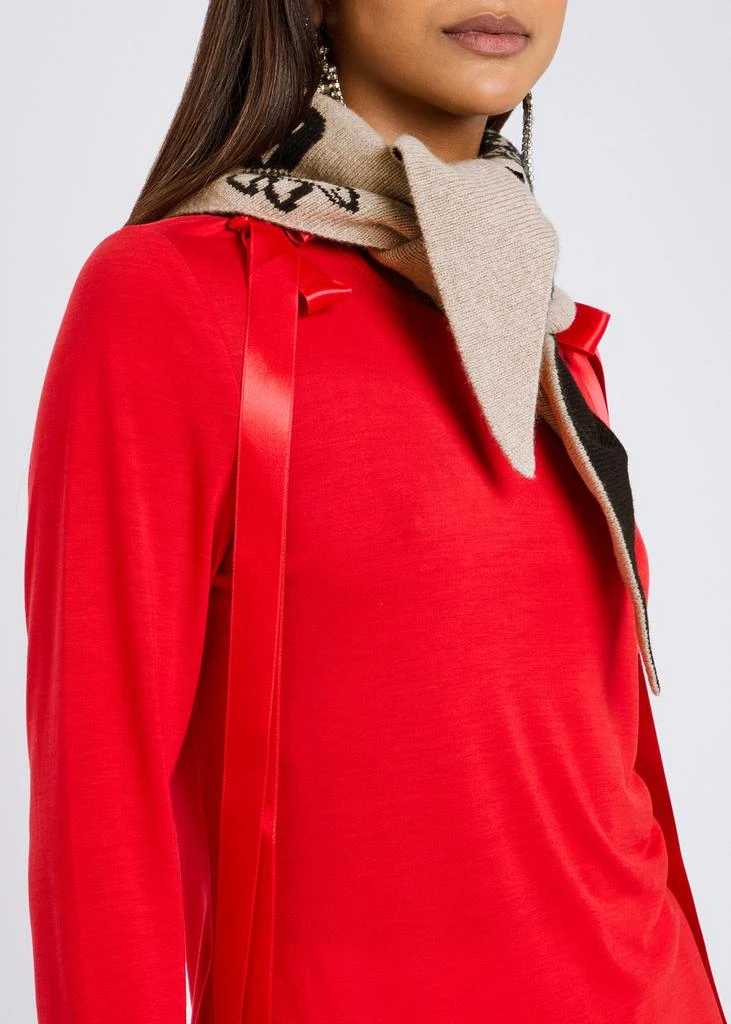 Simone Rocha Graphic Logo wool and cashmere-blend neckerchief 2