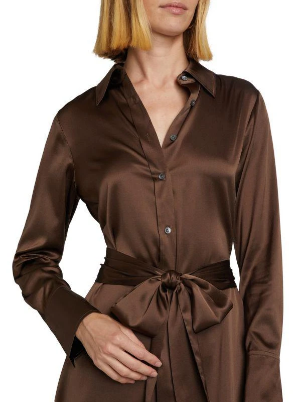 Ramy Brook Victoria Stretch Silk Tie-Waist Shirtdress 4