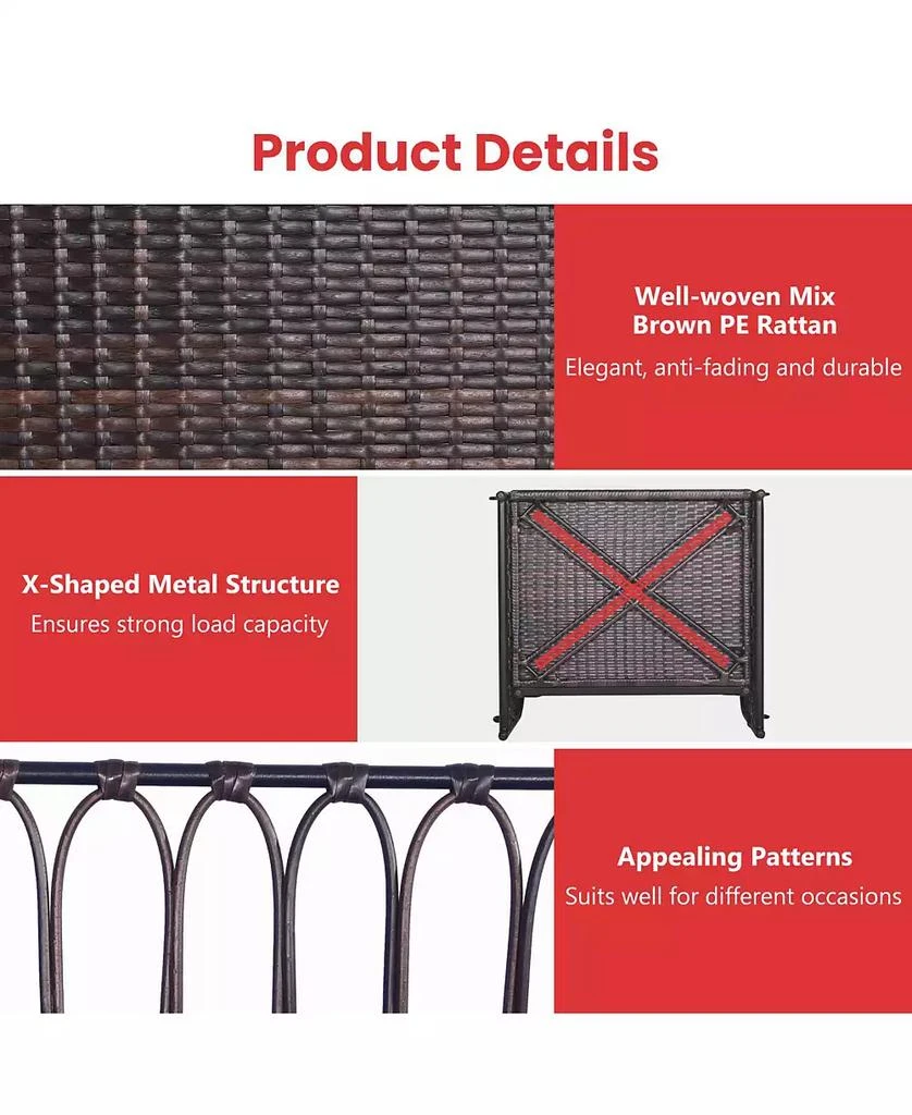 Mecale Patio Rattan Porch Swing Hammock Chair with Seat Cushion 6