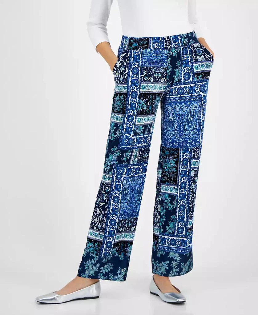JM Collection Women's Printed Wide-Leg Pants, Created for Macy's 4