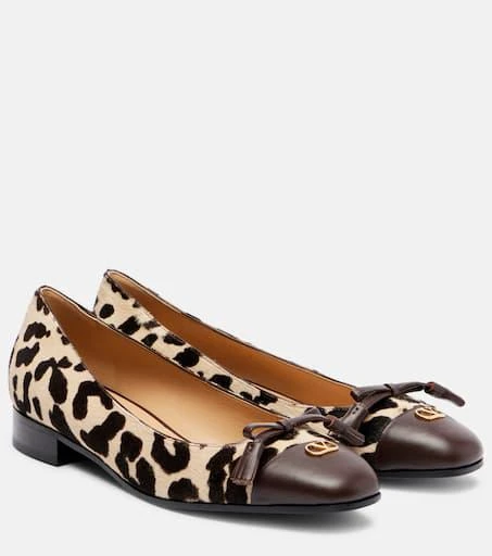 Valentino Valet Du Roi calf hair ballet flats 1