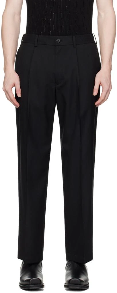 n.hoolywood Black Wide Tapered Trousers 1