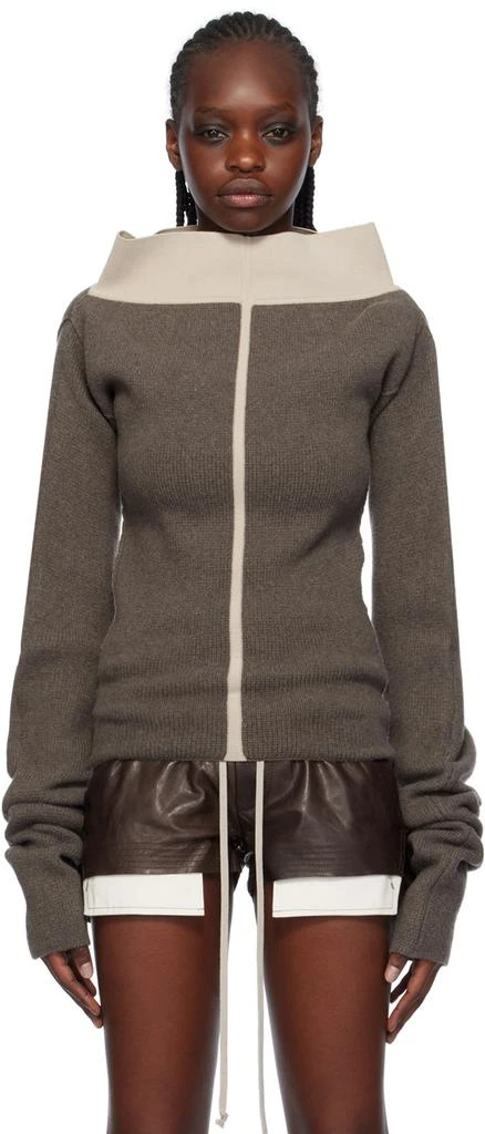 Rick Owens Gray Cowl Sweater 1