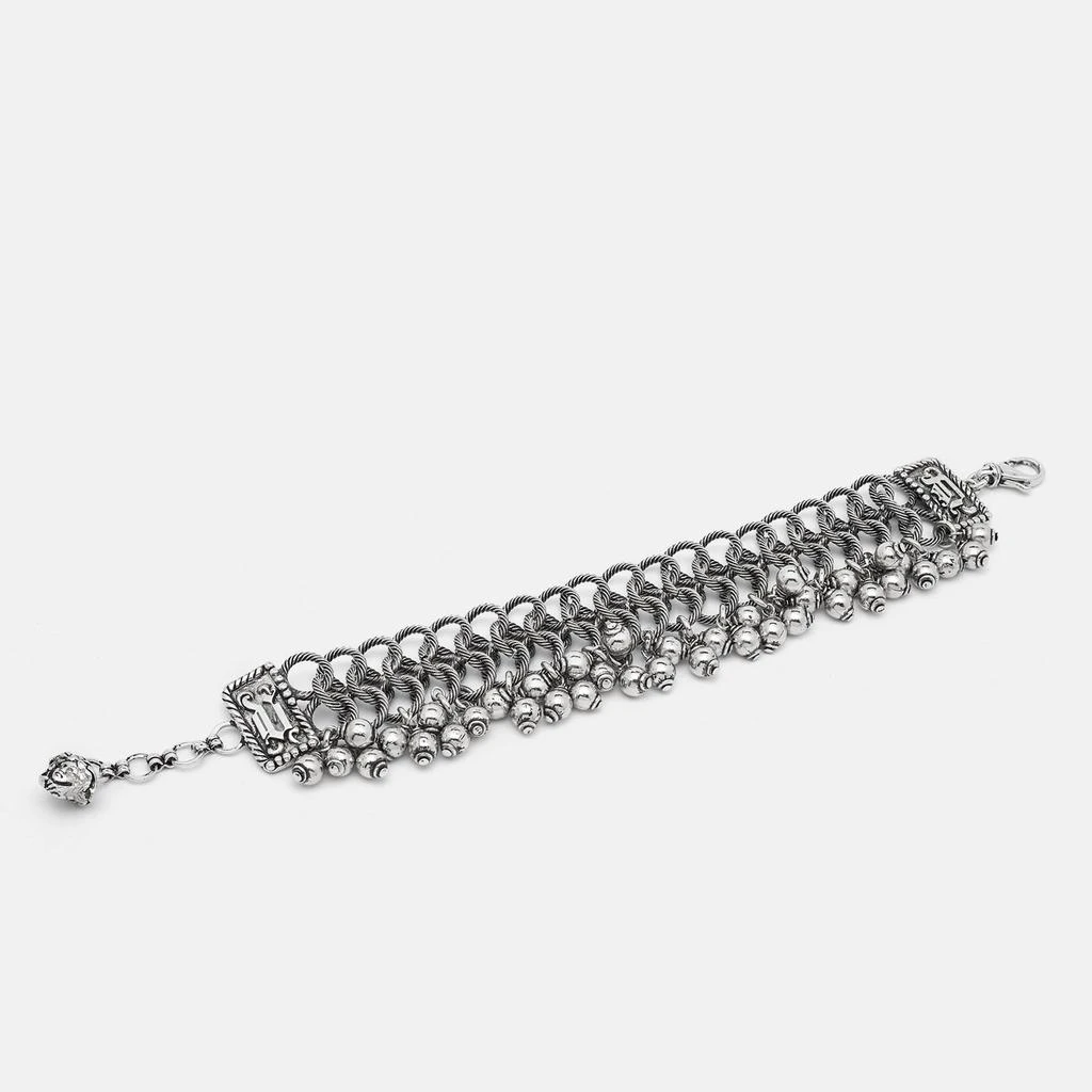 Versace Versace Medusa Gunmetal Tone Triple Link Charm Bracelet 3