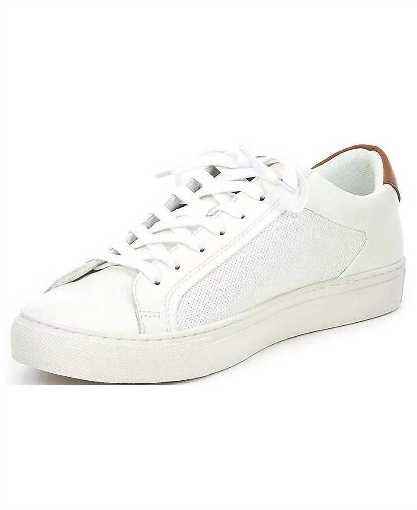 Steve Madden Mens Finneas Lace-Up Sneakers In White Leather 1