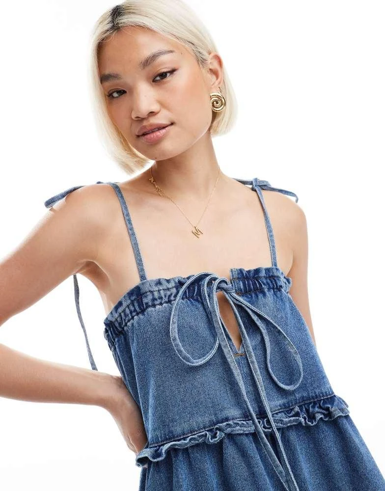white christmas dresses Light Blue Denim Swing Dress | Purple Door Boutique main image 0
