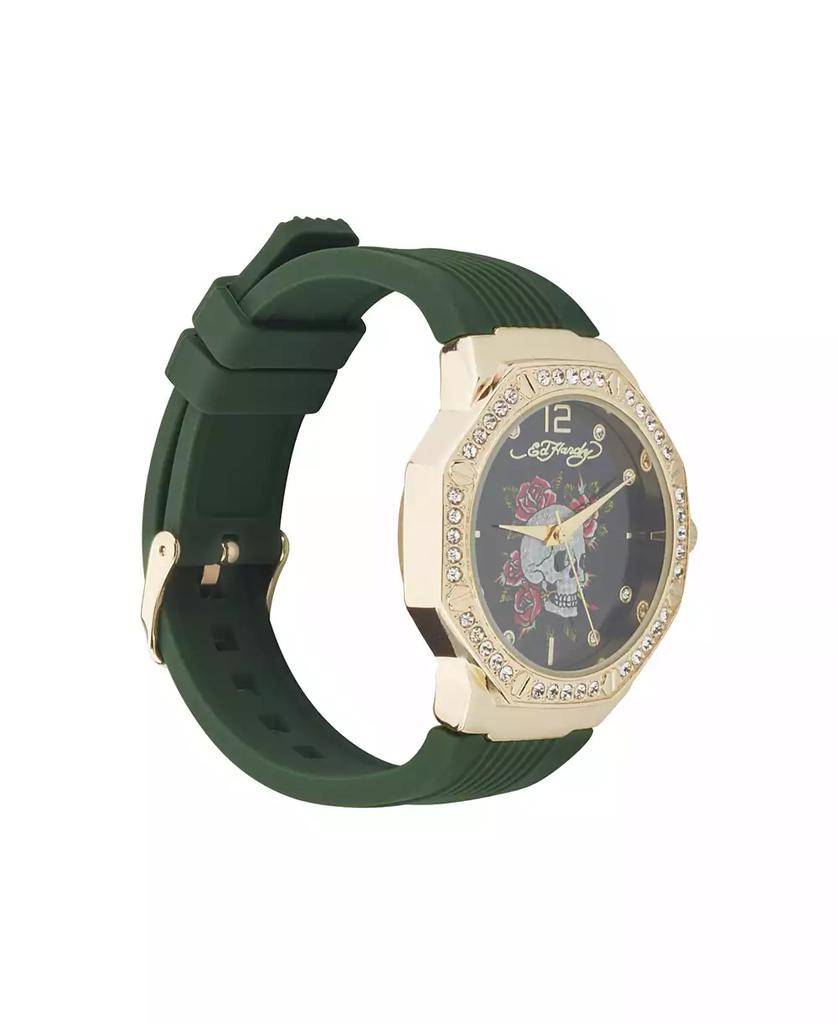 Ed Hardy Women's Quartz Matte Green Silicone Strap Watch
