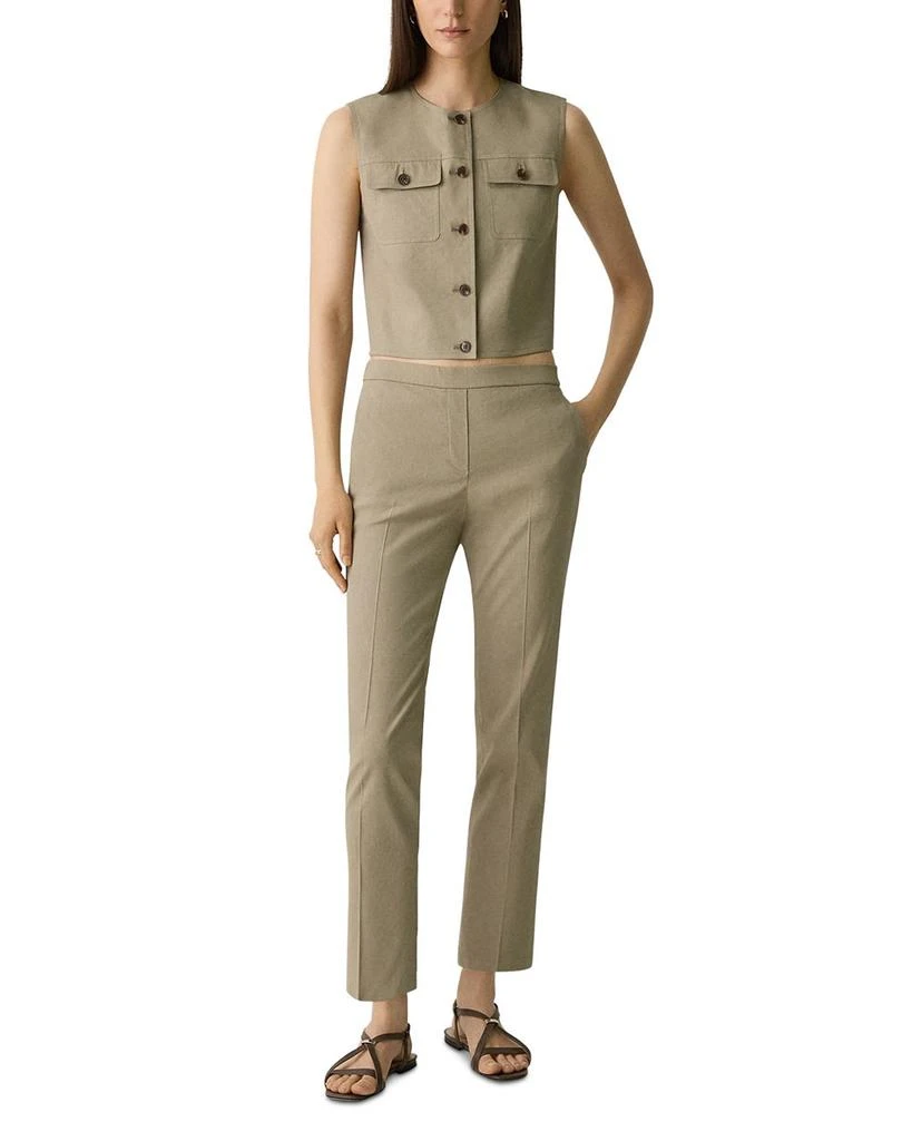 Theory Fitted Sleeveless Linen Vest 2
