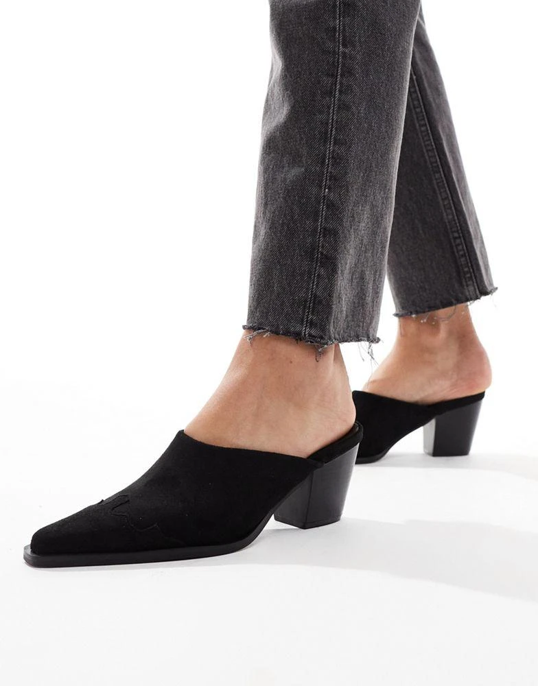 Glamorous Glamorous western mules in black 1