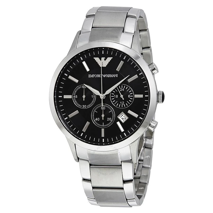 Emporio Armani Classic Chronograph Black Dial Steel Men's Watch AR2434 1