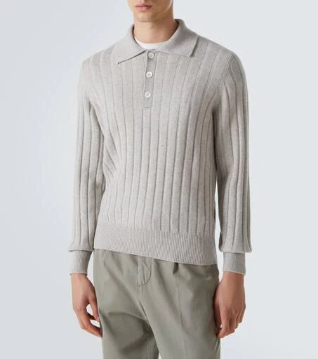 Brunello Cucinelli Ribbed-knit cashmere polo sweater 3