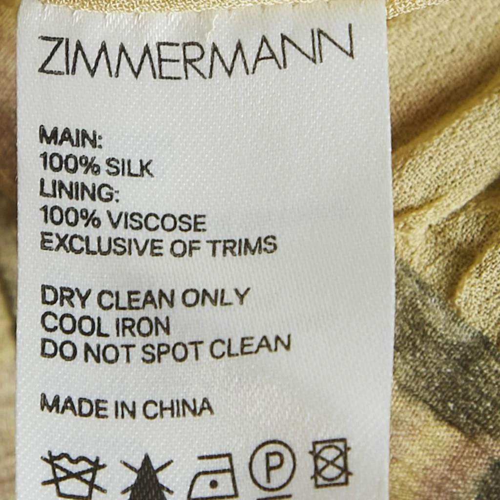 Zimmermann Zimmermann Yellow Floral Silk Maxi Wrap Dress M 5