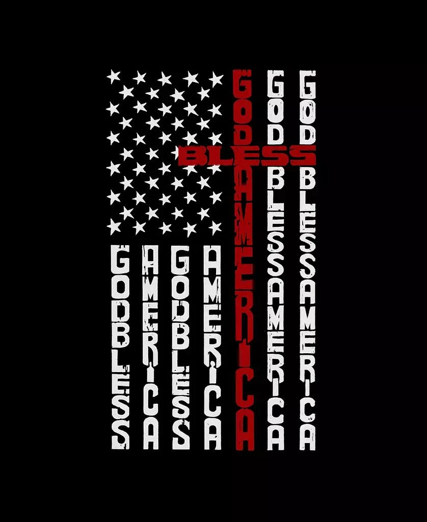 LA Pop Art Men's Cross Flag Word Art Long Sleeve T-Shirt 3