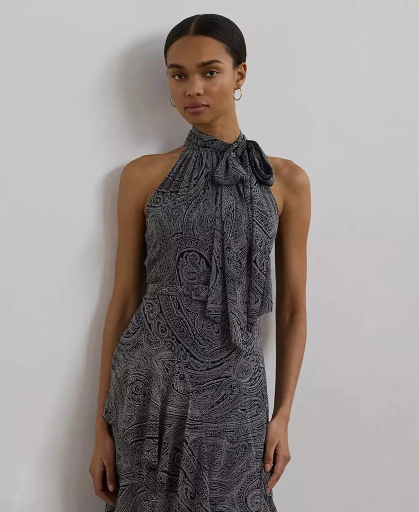 Ralph Lauren Women's Paisley Belted Georgette Tiered Gown 2