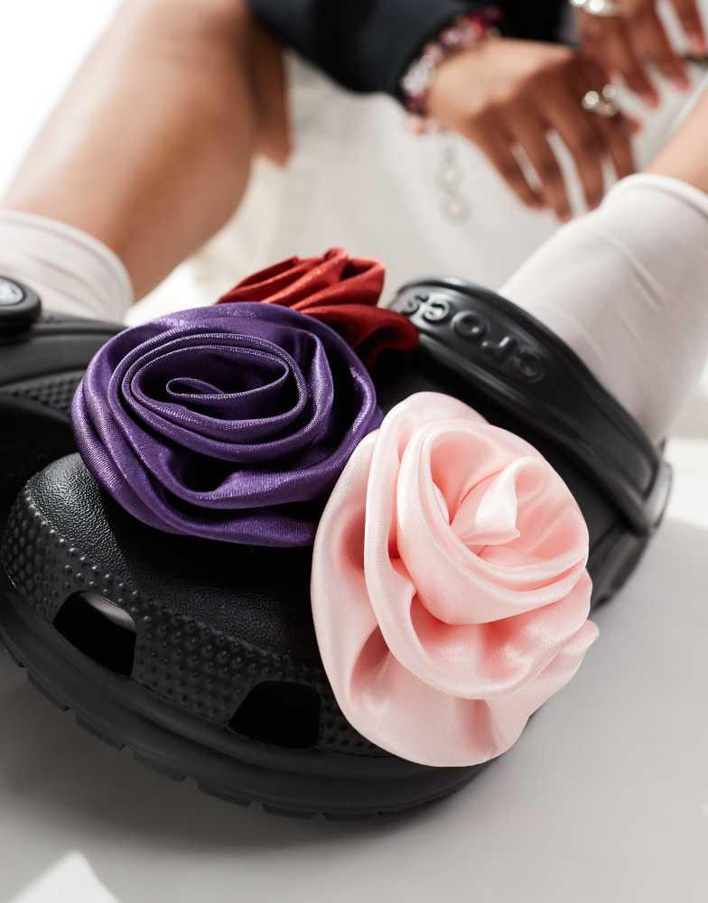 サンダル・ミュール CROCS Classic Rosette Sandals - Crocs - Synthetic - Black Classic Rosette Sandals - Crocs - Synthetic - Black