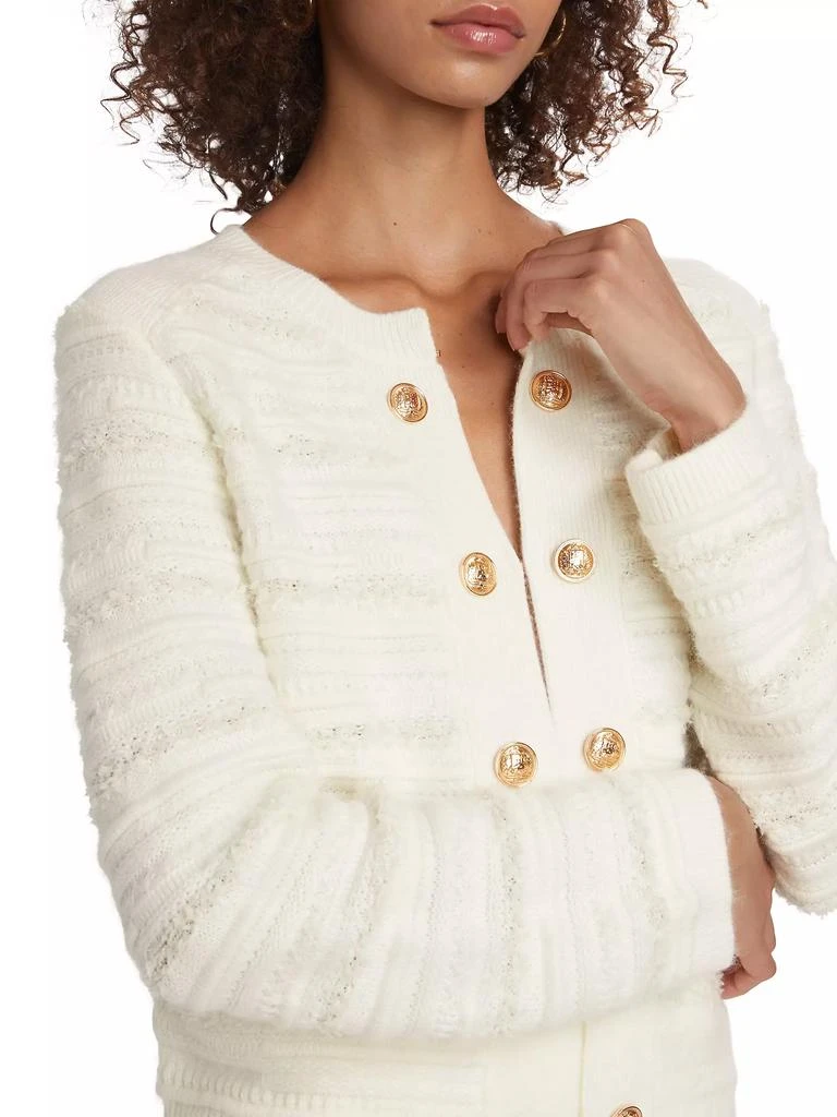 Milly Milly Textured Stripe Knit Cardigan Jacket 6