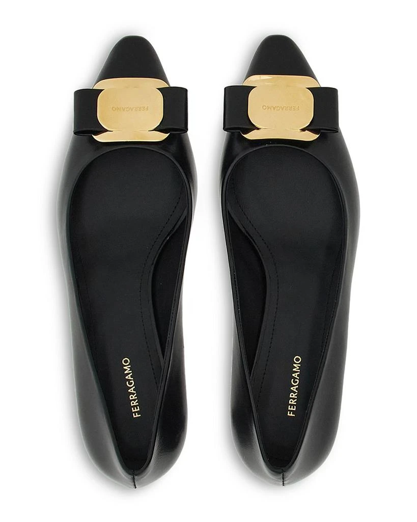 Salvatore Ferragamo Women's Zelma Leather Kitten Heel Pumps 3